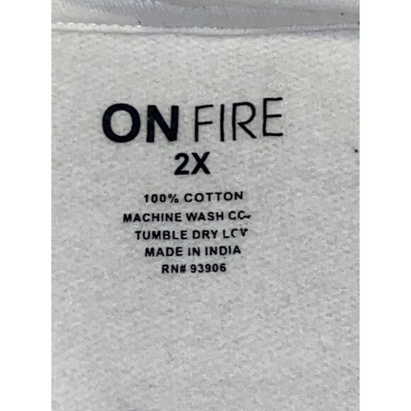 Good Vibes NYC Dragon Hoodie 2X White Pink Graphic Cotton Casual On Fire - Picture 2 of 13